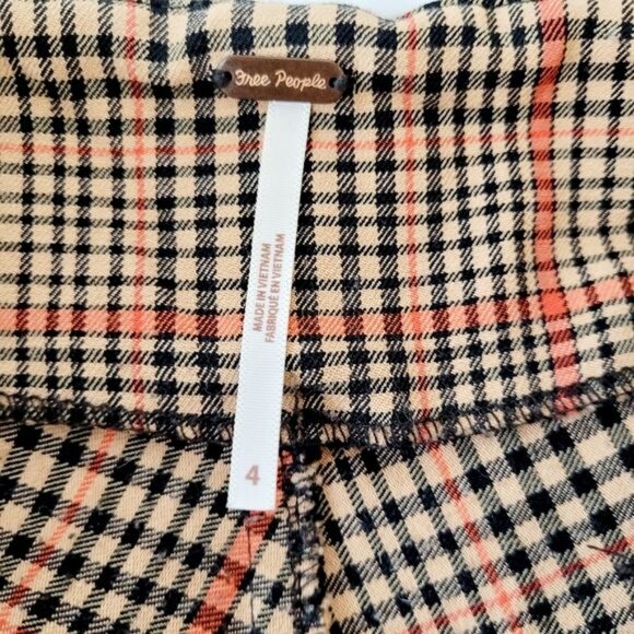 Free people Flying‎ High Split Hem Plaid Pants Sz 4 - Picture 5 of 8